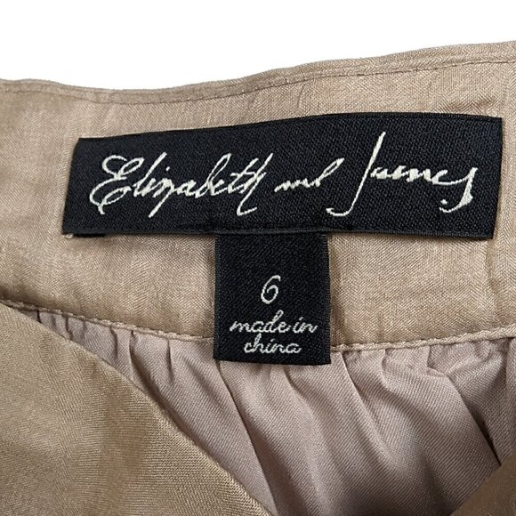 Elizabeth and James Champagne Silk Short Skirt Size 6 - Picture 5 of 7